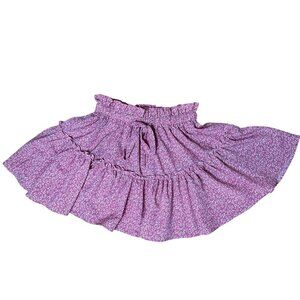 SHEIN Pink FLoral Ruffle Circle Mini Skirt Size Small